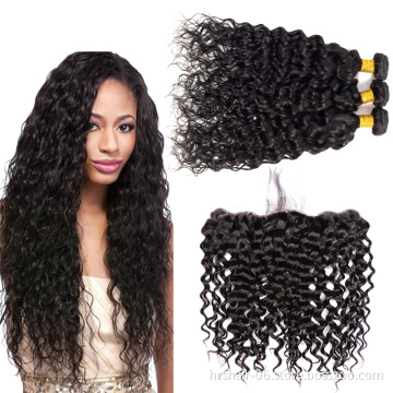 High Quality Brazilian Virgin Human Hair Water Wave 3 Bundles Natural 1B Color Indian Peruvian Malaysian Hair Extensions Weaves